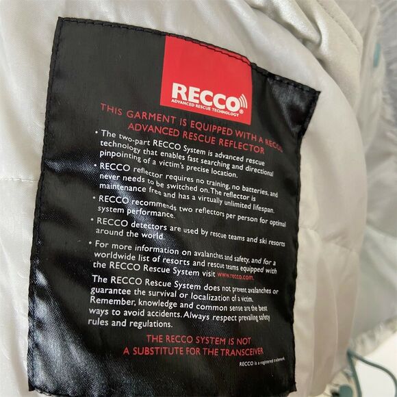 The North Face Womens White Yellow Teal Recco Snowboard Ski Jacket Size M - Picture 3 of 16